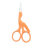 Precision-crafted embroidery scissors, 3.5” in Orange with powder coating and mirror finish blades.
