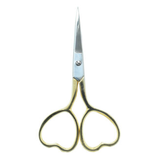 Heart-shaped embroidery scissors, 4'' in size, available in various colors, crafted with high-quality materials. gold plated