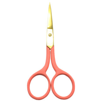 A pair of 4'' Lady Embroidery Scissors with soft-grip handles, available in assorted colors.