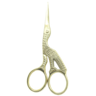Stork Scissors - 3.5'' embroidery scissors with Plasma gold plated full.