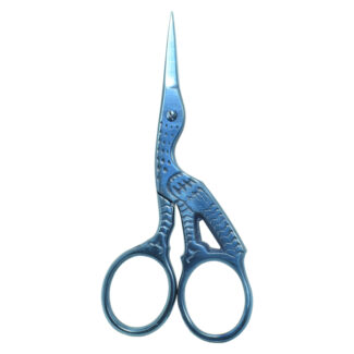 Stork Scissors - 3.5'' embroidery scissors with Plasma coating Blue plated full.