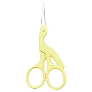 Precision-crafted embroidery scissors, 3.5” in Yellow with powder coating and mirror finish blades.