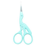 Precision-crafted embroidery scissors, 3.5” in with Sky Blue powder coating and mirror finish blades.