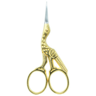 Stork Scissors - 3.5'' embroidery scissors with Half Gold Plated.