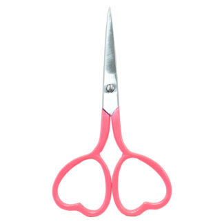 Heart-shaped embroidery scissors, 4'' in size, available in various colors, crafted with high-quality materials. Bright Pink