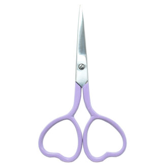 Heart-shaped embroidery scissors, 4'' in size, available in various colors, crafted with high-quality materials. Lavender dark Purple