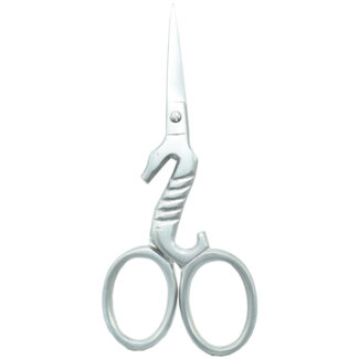 Seahorse-shaped embroidery scissors featuring intricate marine-inspired designs for crafting.