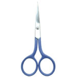 A pair of 4'' Lady Embroidery Scissors with soft-grip handles, available in assorted colors.