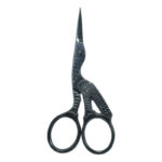 Stork Scissors - 3.5'' embroidery scissors with Plasma coating Jet Black full.