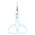 Heart-shaped embroidery scissors, 4'' in size, available in various colors, crafted with high-quality materials. Light Green