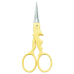 Embroidery scissors with playful rabbit-shaped design and powder coating.