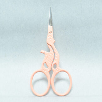 Peach Cat Style Embroidery Scissors, 3.5 inches, with powder-coated handle and mirror finish blade, made from forged stainless steel in Pakistan.